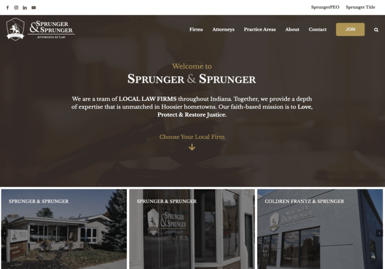 Criminal Defense Attorney Website Design - Sprunger & Sprunger Law Firm